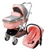 COCHE 3 POSIC. TIPO EUROPEO C/PORTABEBE; TOLDO COMPLE/CANASTA/RUED REFORZ CRECER